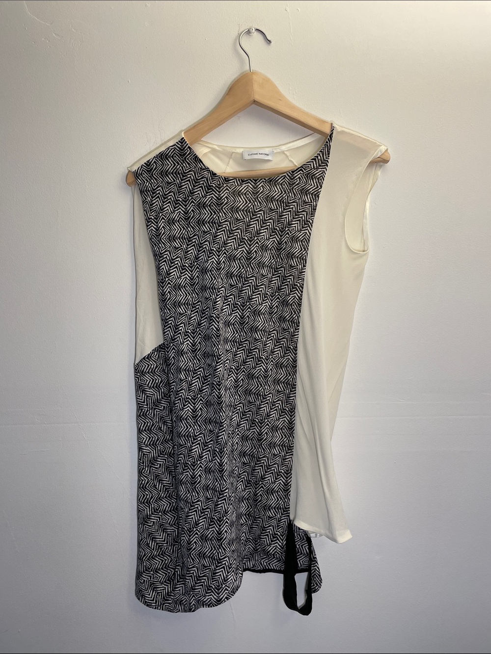 Costume National Asymmetrical Silk Top Size 6